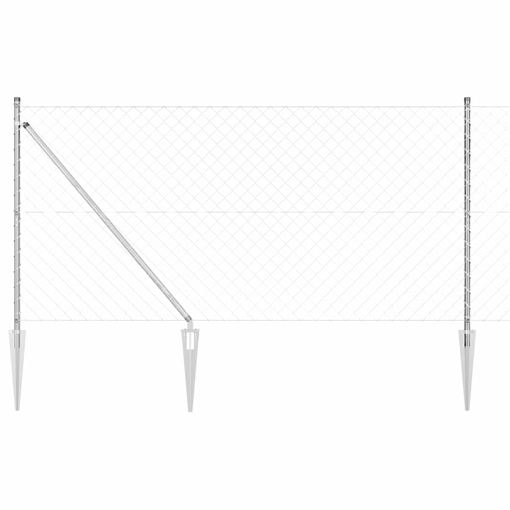 Fence Post Silver 10 x 1.4 m (60 x 60 mm mesh) Steel