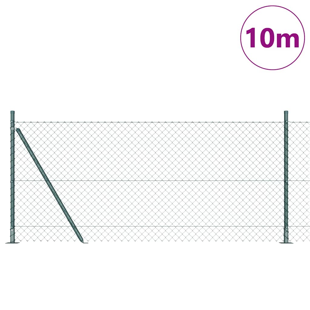 Fence Post Green 10 x 0.8 m (40 x 40 mm mesh) Steel and PVC