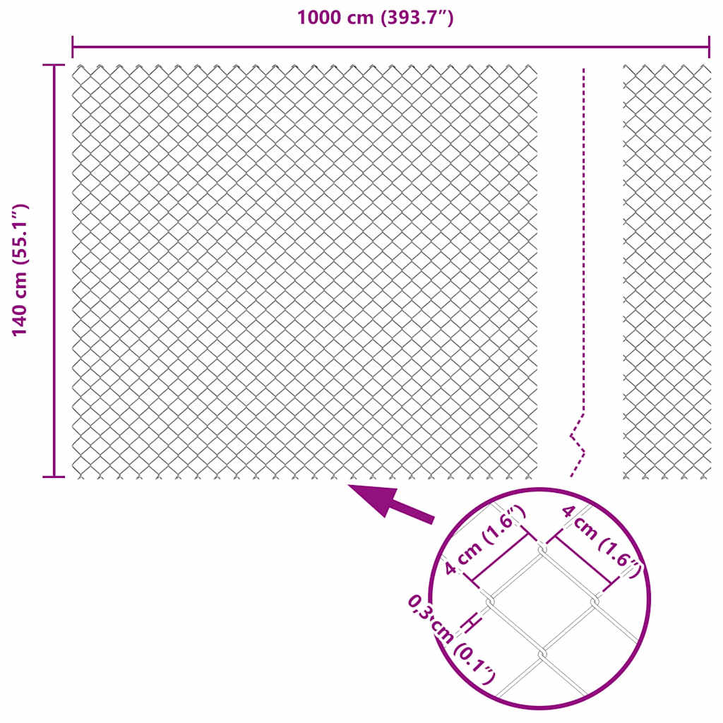 Fence Post Green 10 x 1.5 m (40 x 40 mm mesh) Steel and PVC