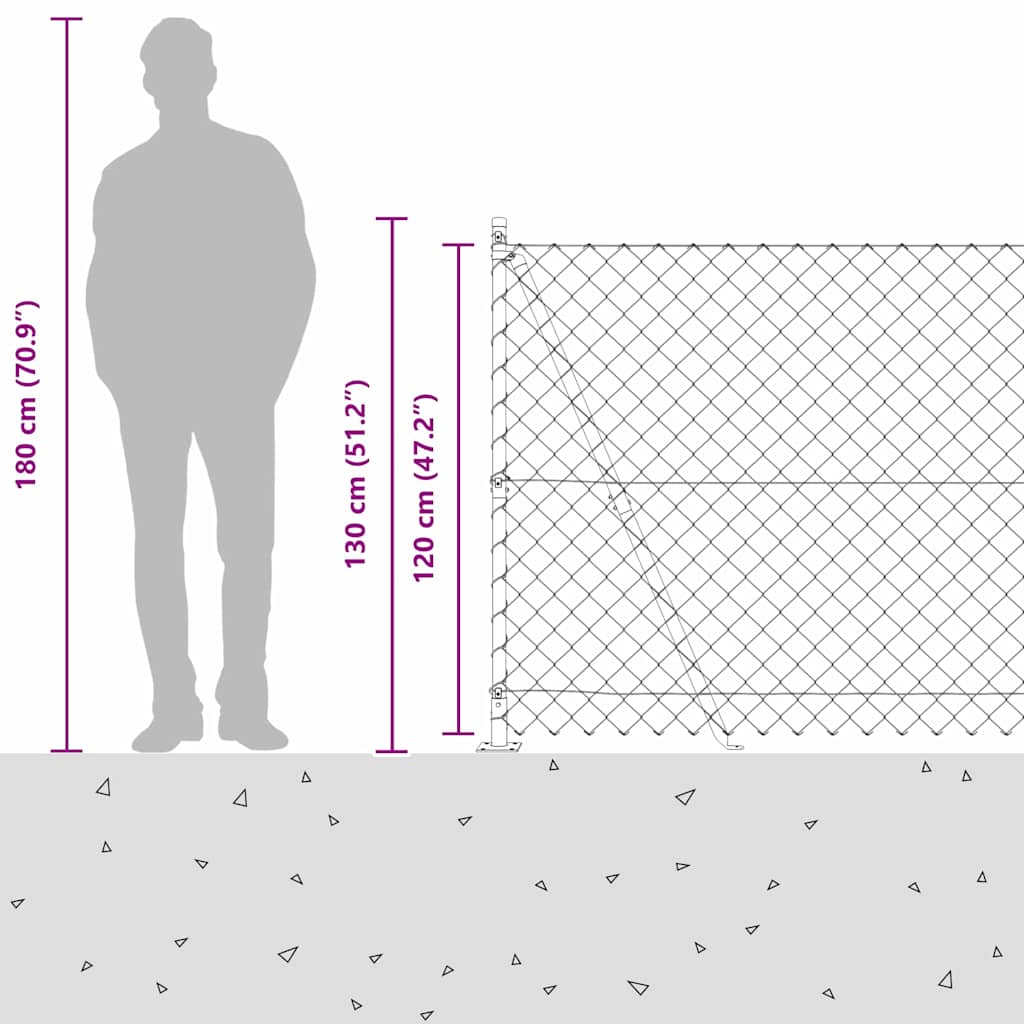 Welded Wire Fence with Concrete Base 10 x 1.2 m (W x H)