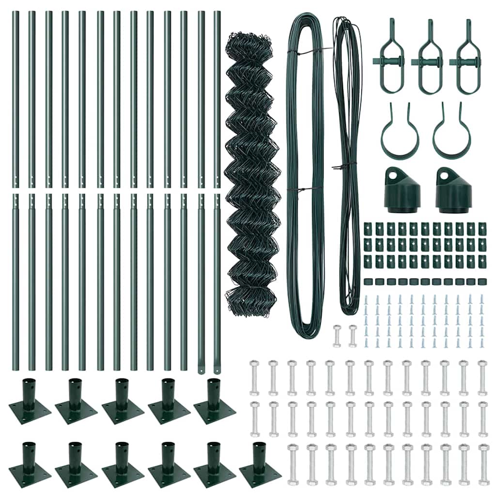 Fence Post Green 25 x 0.8 m (40 x 40 mm mesh) Steel and PVC