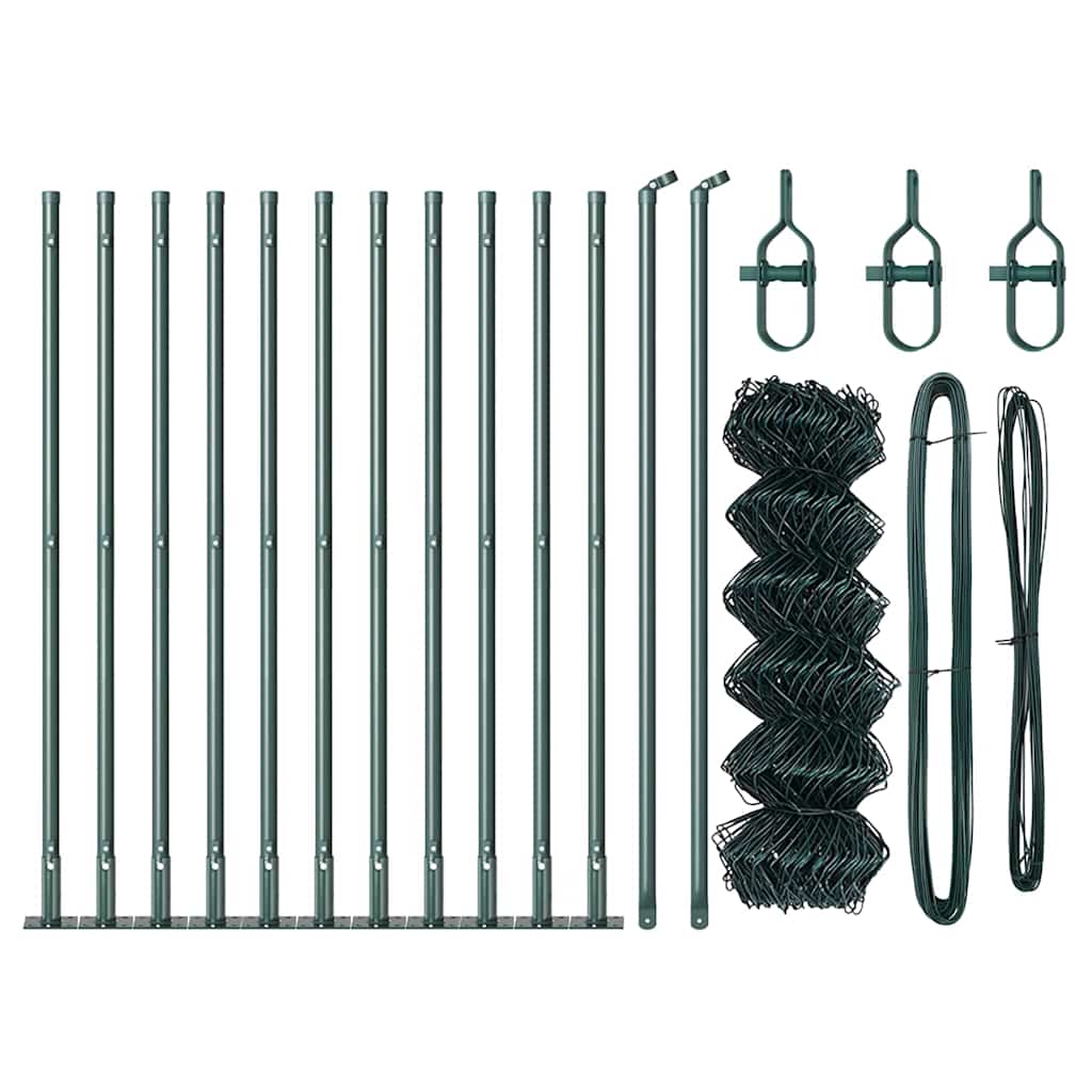 Fence Post Green 25 x 0.4 m (60 x 60 mm mesh) Steel and PVC