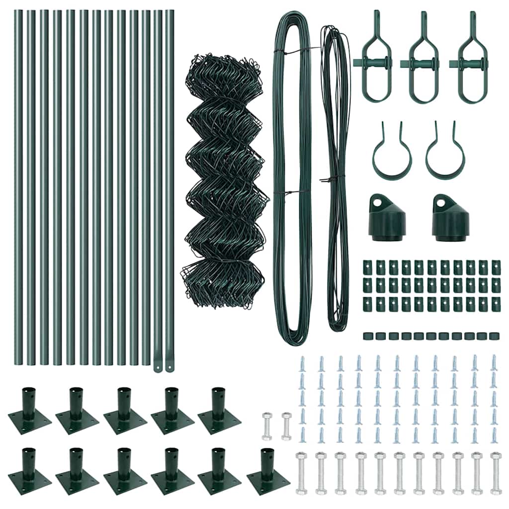 Fence Post Green 25 x 0.4 m (60 x 60 mm mesh) Steel and PVC