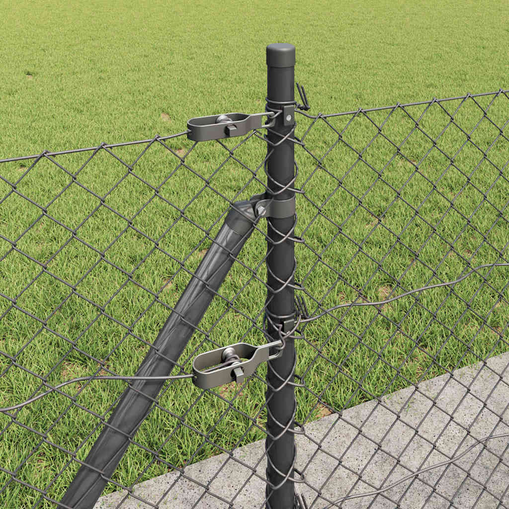 Fence Post Grey 10 x 0.4 m (40 x 40 mm mesh) Steel and PVC