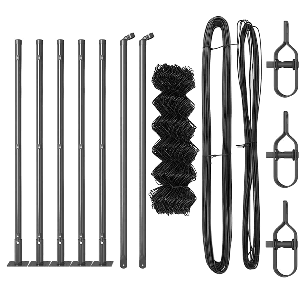 Fence Post Grey 10 x 0.4 m (40 x 40 mm mesh) Steel and PVC