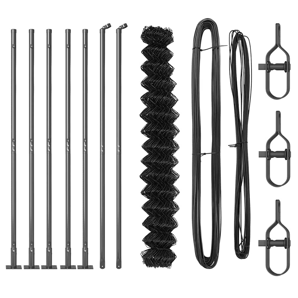 Fence Post Grey 10 x 1.4 m (40 x 40 mm mesh) Steel and PVC