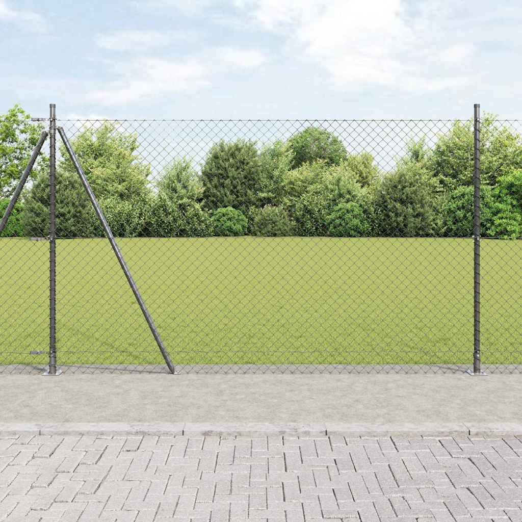 Fence Post Grey 10 x 1.6 m (40 x 40 mm mesh) Steel and PVC