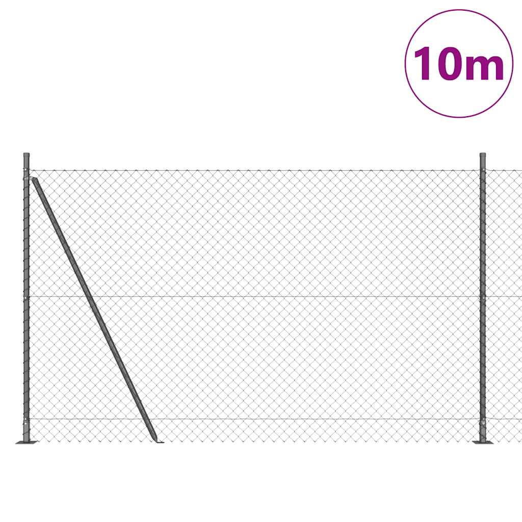 Fence Post Grey 10 x 1.6 m (40 x 40 mm mesh) Steel and PVC