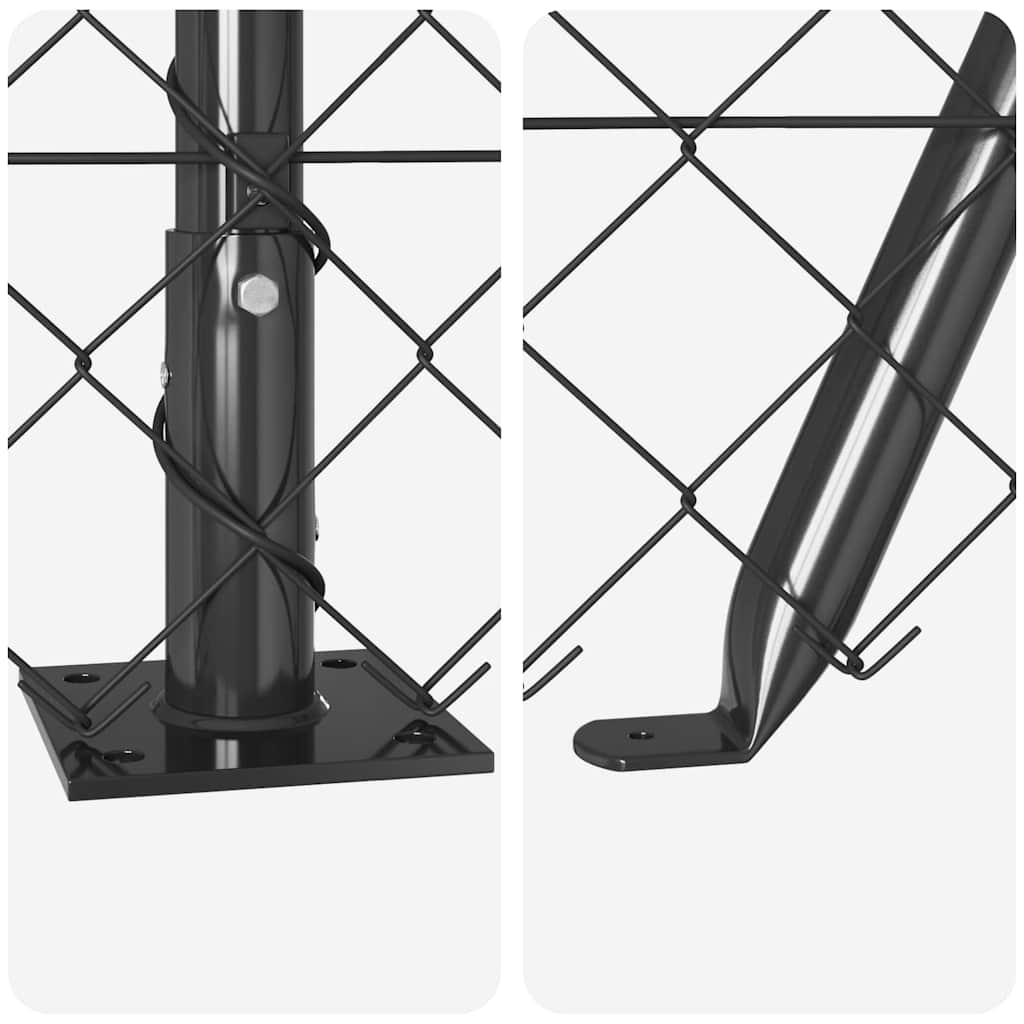Fence Post Grey 10 x 0.4 m (60 x 60 mm mesh) Steel and PVC