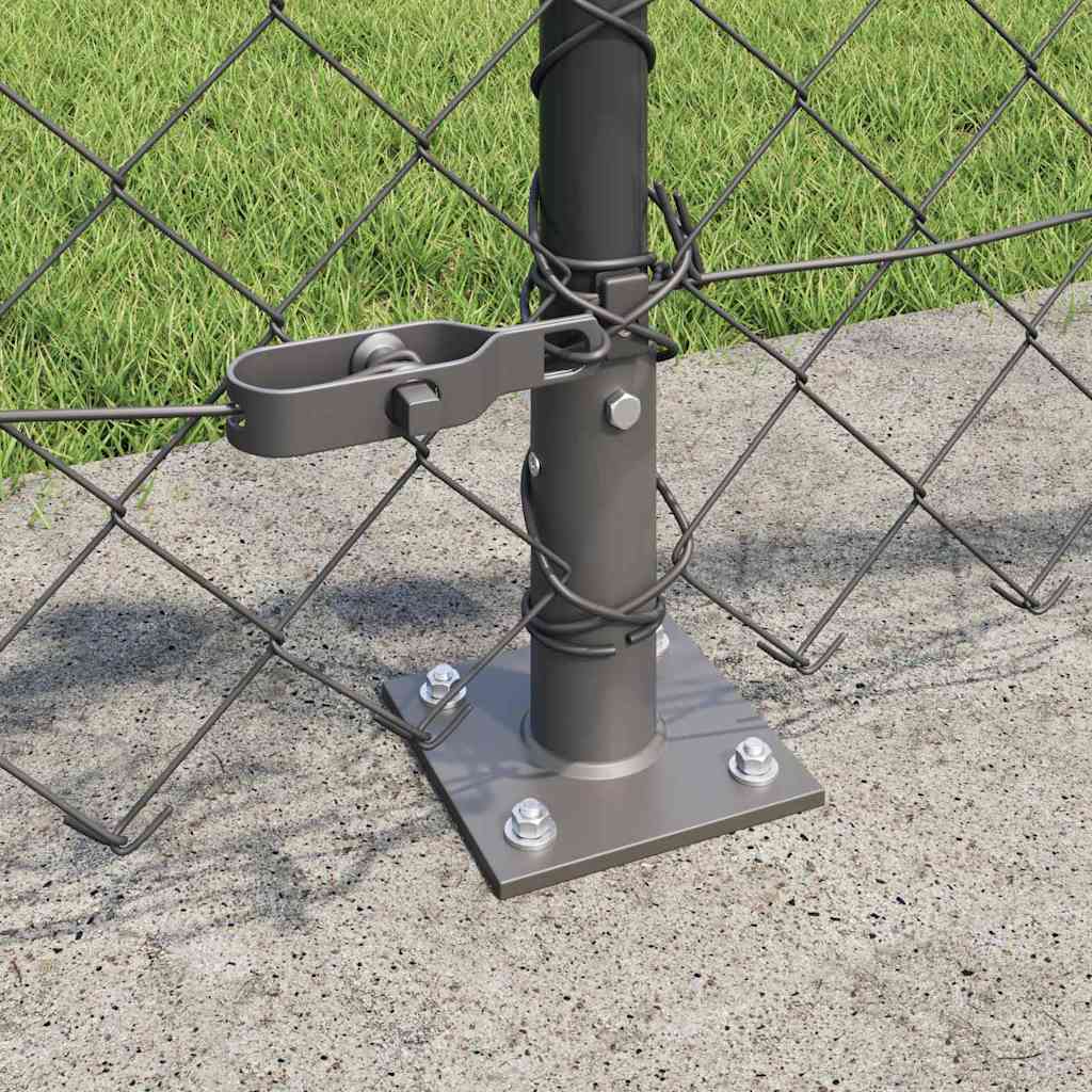 Fence Post Grey 10 x 0.6 m (60 x 60 mm mesh) Steel and PVC