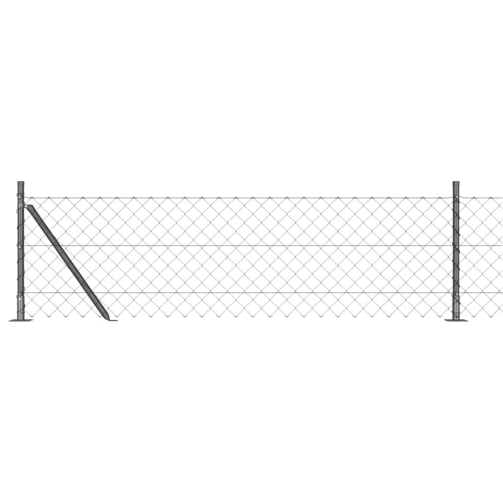 Fence Post Grey 10 x 0.6 m (60 x 60 mm mesh) Steel and PVC