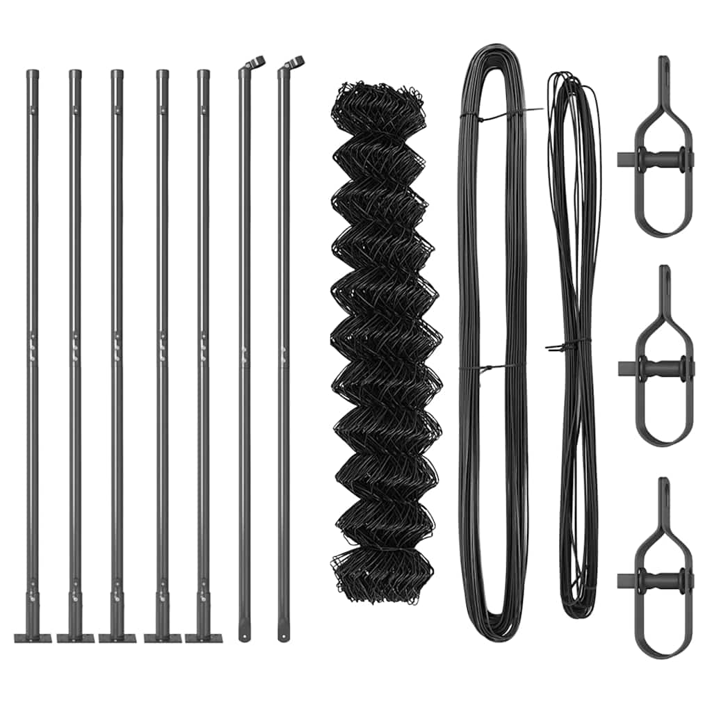 Fence Post Grey 10 x 1 m (60 x 60 mm mesh) Steel and PVC