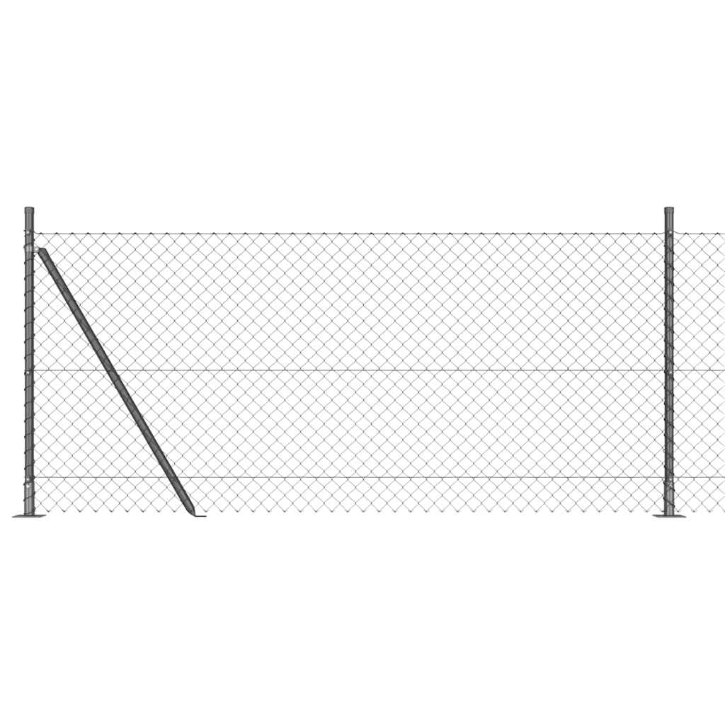 Fence Post Grey 25 x 0.8 m (40 x 40 mm mesh) Steel and PVC