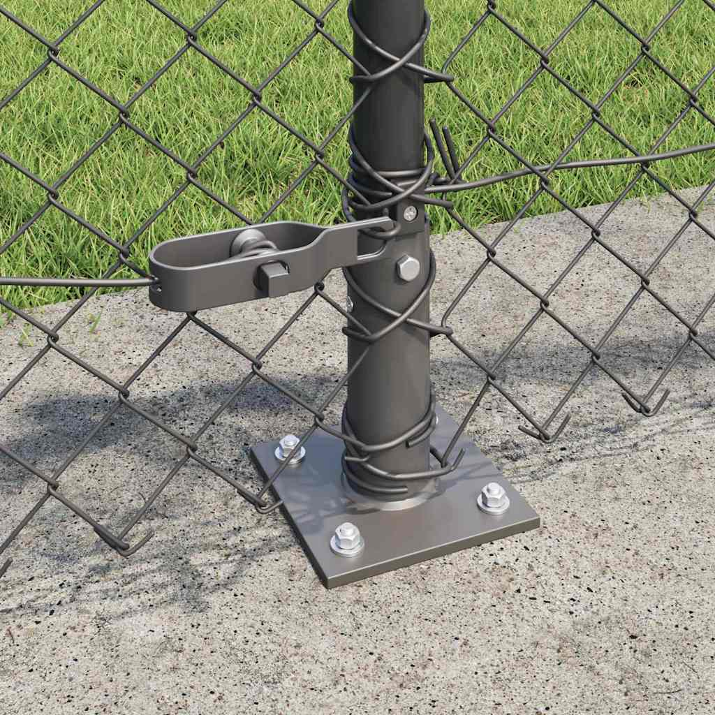 Fence Post Grey 25 x 0.6 m (60 x 60 mm mesh) Steel and PVC
