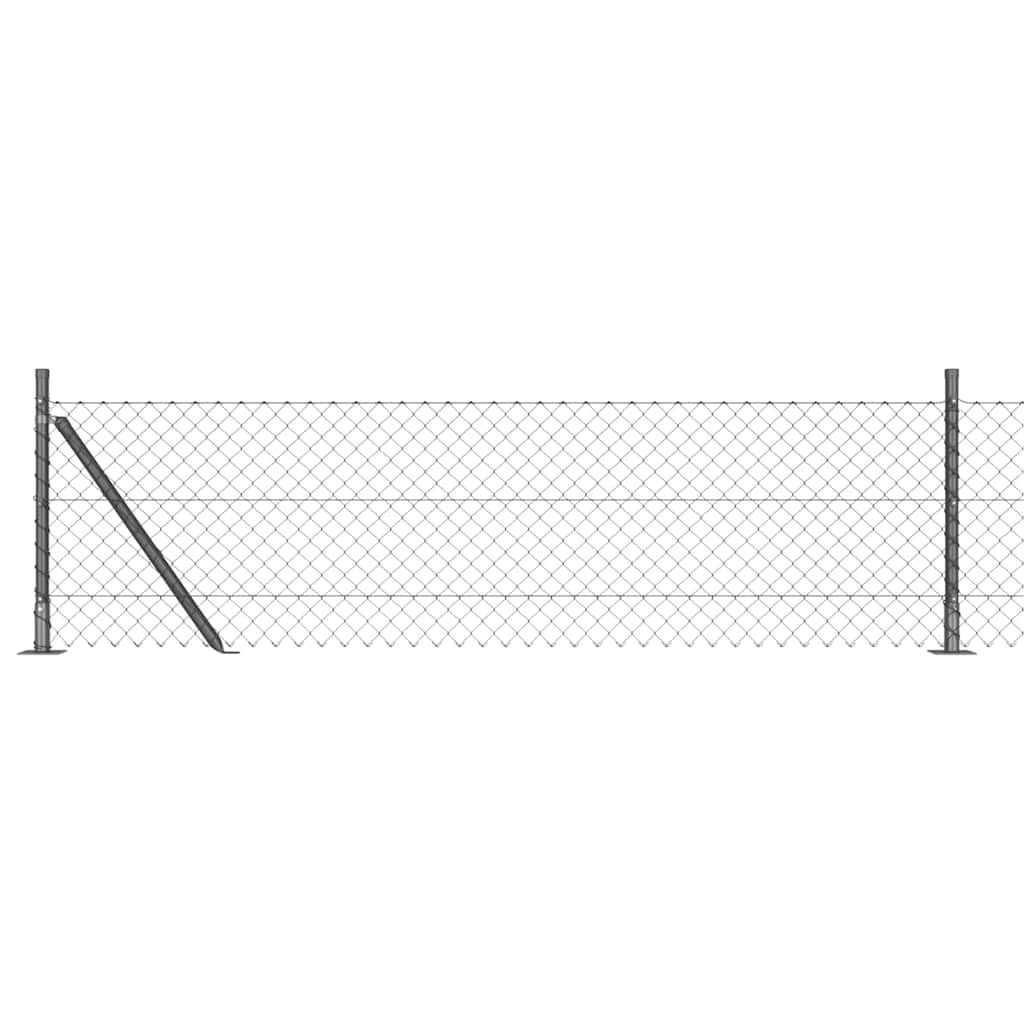 Fence Post Grey 25 x 0.6 m (60 x 60 mm mesh) Steel and PVC