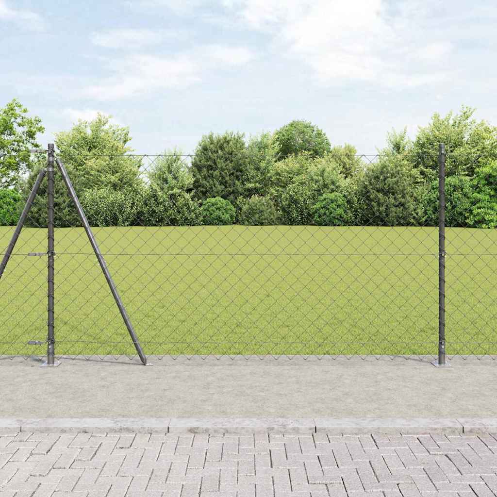 Fence Post Grey 25 x 1.2 m (60 x 60 mm mesh) Steel and PVC