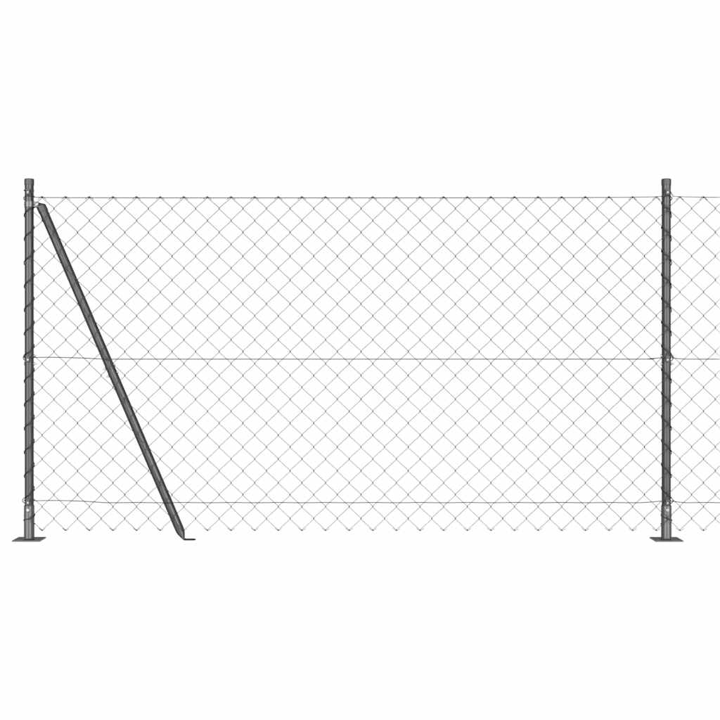 Fence Post Grey 25 x 1.2 m (60 x 60 mm mesh) Steel and PVC