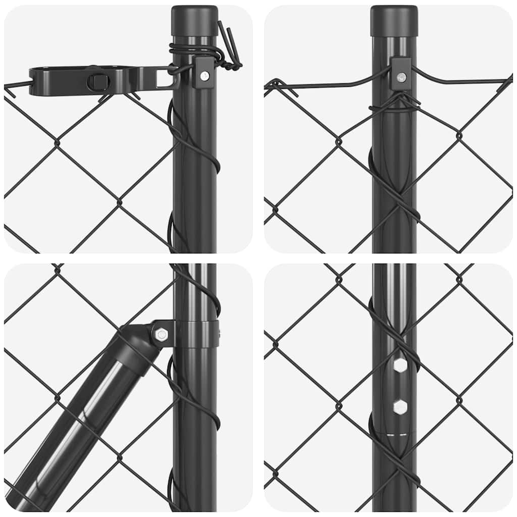 Fence Post Grey 25 x 1.4 m (60 x 60 mm mesh) Steel and PVC