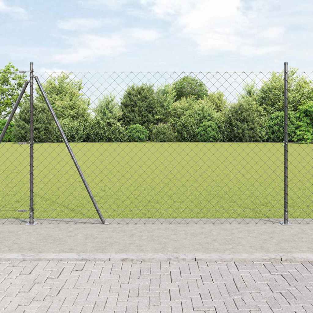 Fence Post Grey 25 x 1.4 m (60 x 60 mm mesh) Steel and PVC