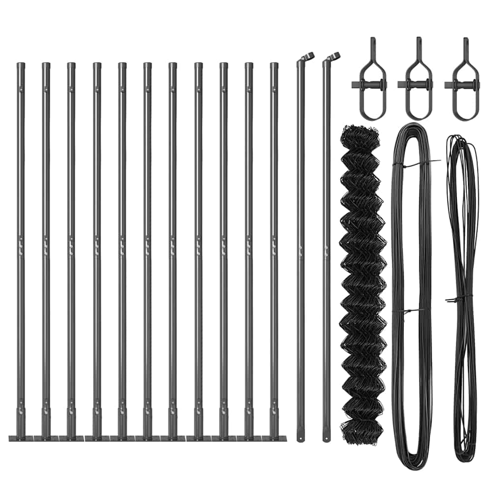 Fence Post Grey 25 x 1.6 m (60 x 60 mm mesh) Steel and PVC