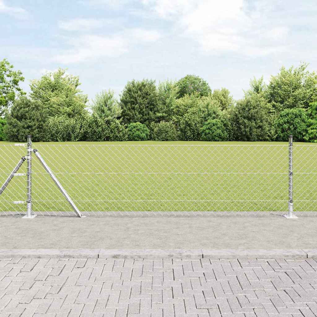 Fence Post Silver 10 x 0.4 m (40 x 40 mm mesh) Steel