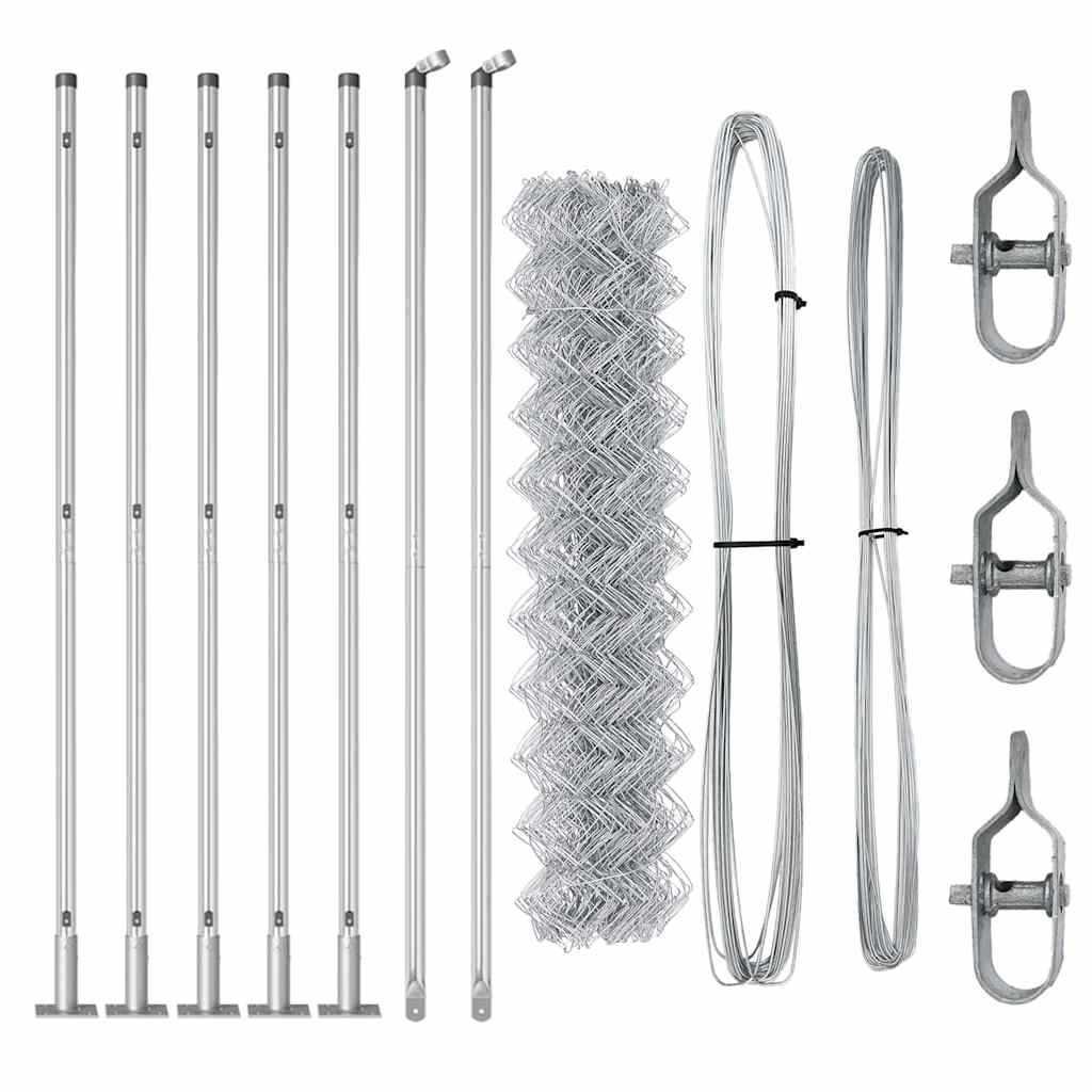 Fence Post Silver 10 x 0.8 m (40 x 40 mm mesh) Steel