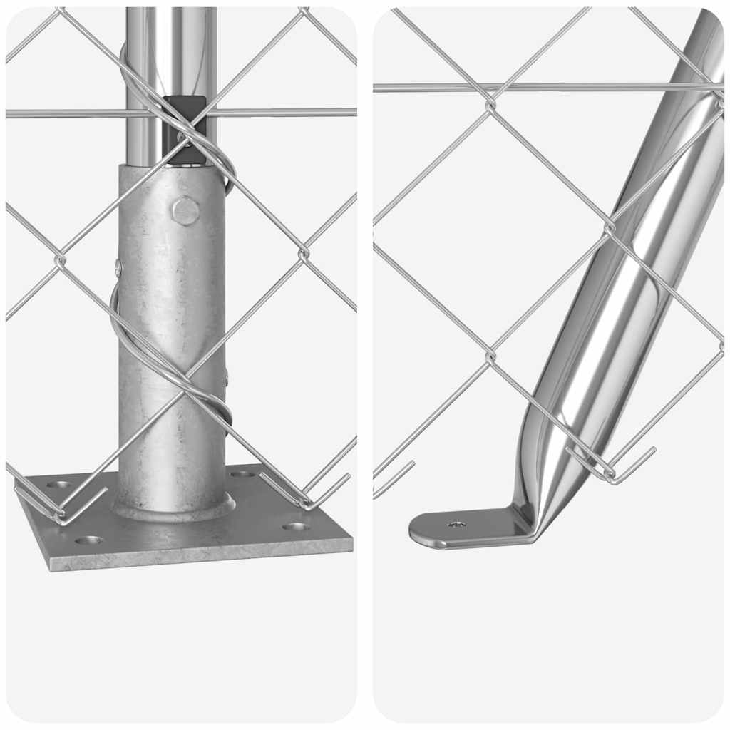 Fence Post Silver 10 x 1 m (60 x 60 mm mesh) Steel