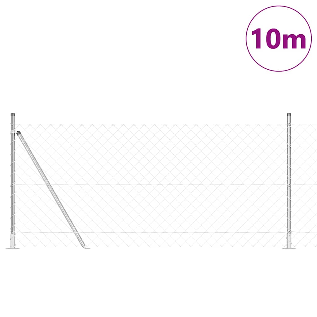 Fence Post Silver 10 x 1 m (60 x 60 mm mesh) Steel