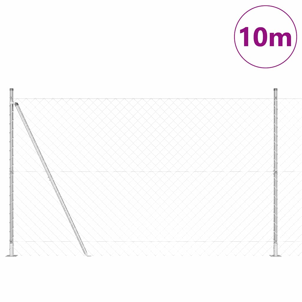 Fence Post Silver 10 x 1.6 m (60 x 60 mm mesh) Steel