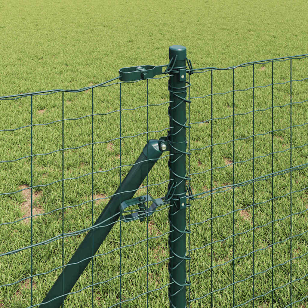 Fence with Post Green 0.6 x 10 m Steel and PVC