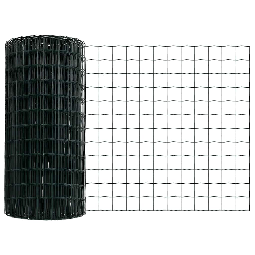 Fence with Post Green 0.8 x 10 m Steel and PVC