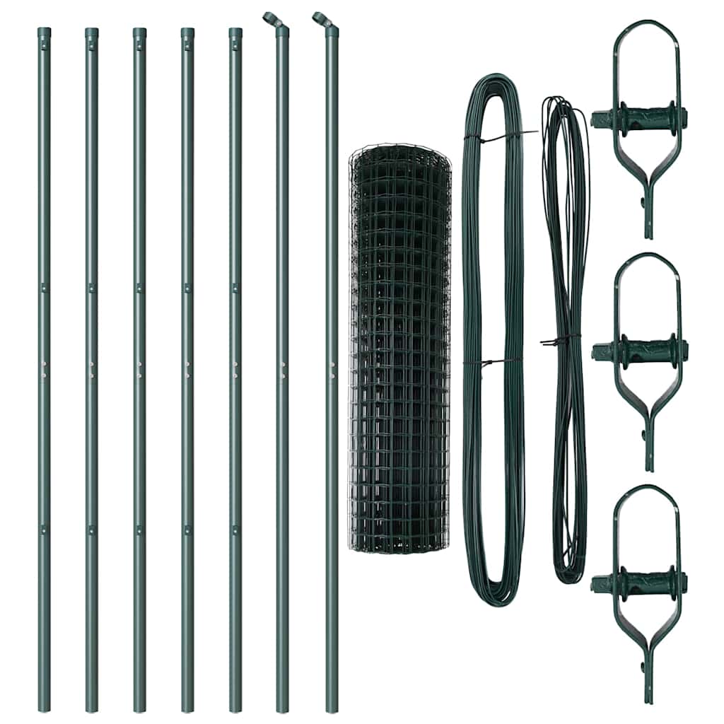 Fence with Post Green 1.2 x 10 m Steel and PVC