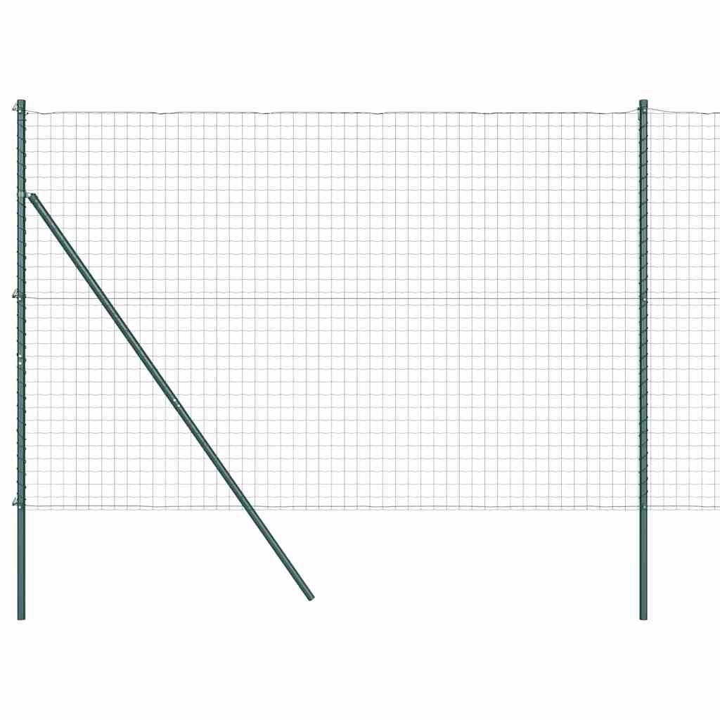 Fence with Post Green 1.5 x 10 m Steel and PVC