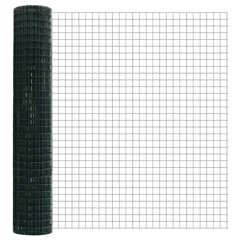 Fence with Post Green 1.5 x 10 m Steel and PVC