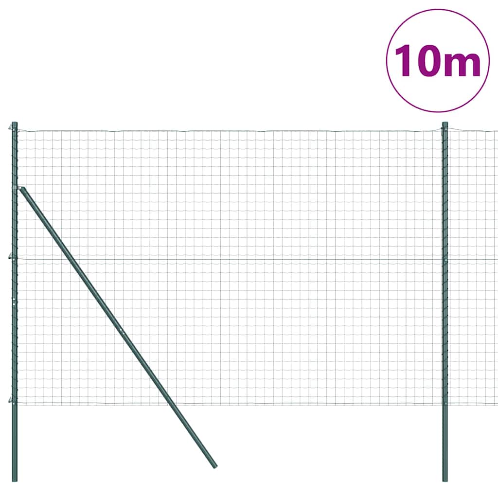 Fence with Post Green 1.6 x 10 m Steel and PVC