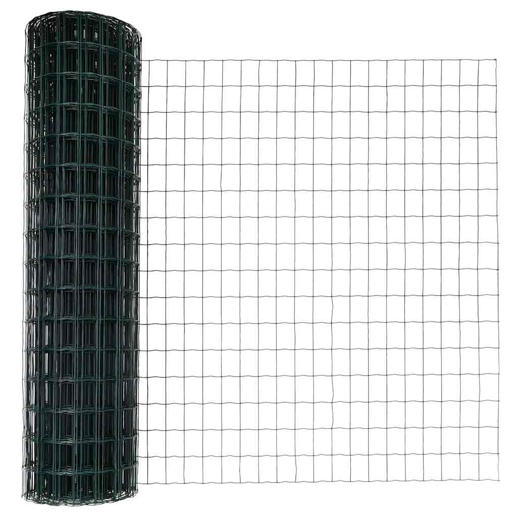 Fence with Post Green 1.4 x 10 m Steel and PVC