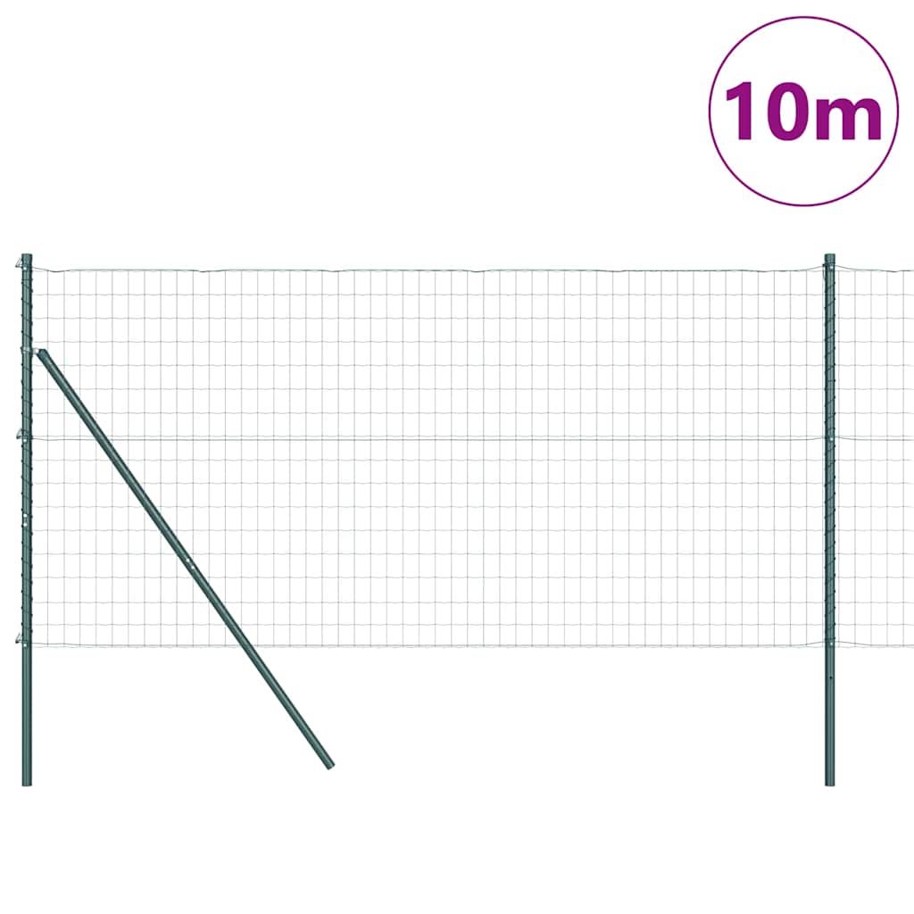 Fence with Post Green 1.4 x 10 m Steel and PVC