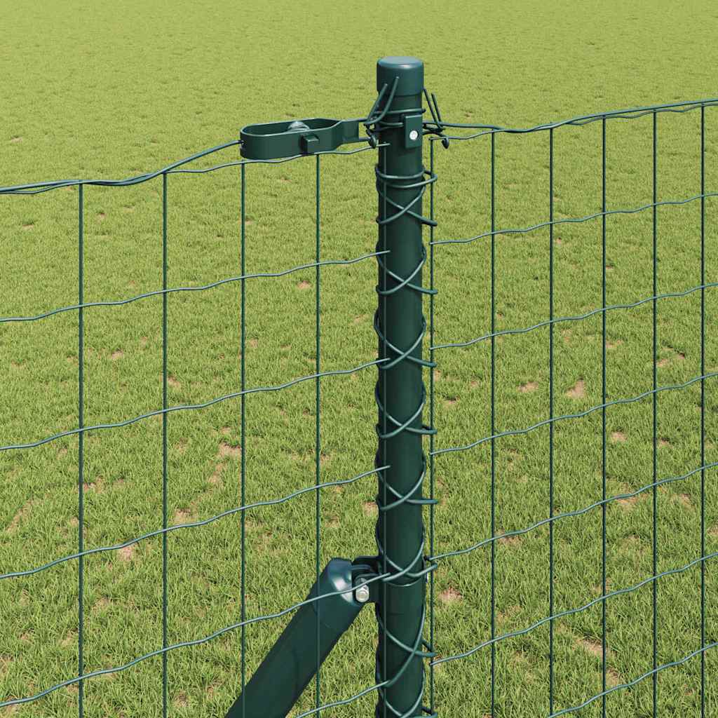 Fence with Post Green 1.5 x 10 m Steel and PVC