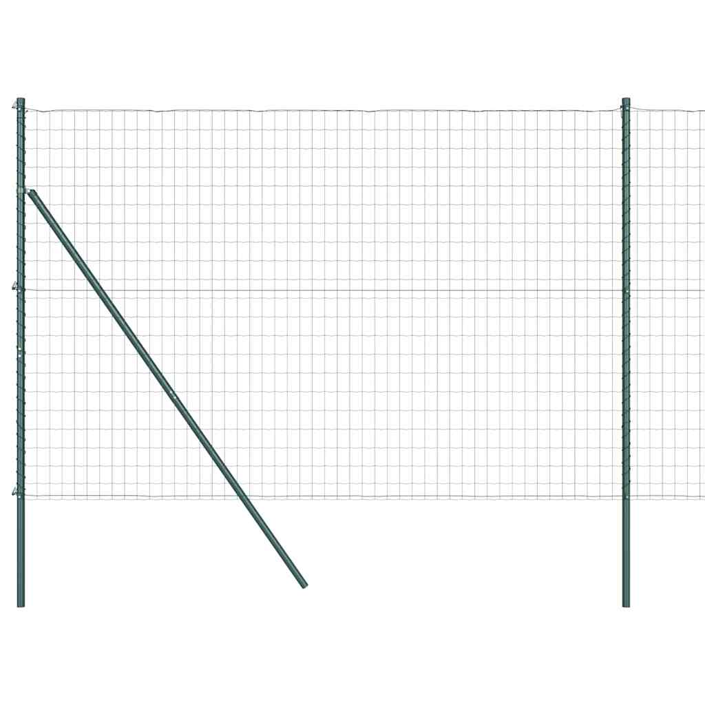 Fence with Post Green 1.5 x 10 m Steel and PVC