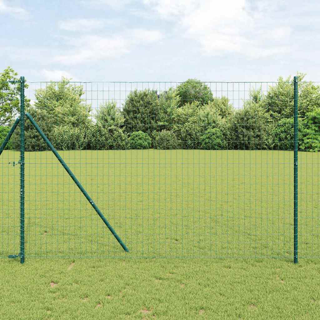 Fence with Post Green 1.6 x 10 m Steel and PVC