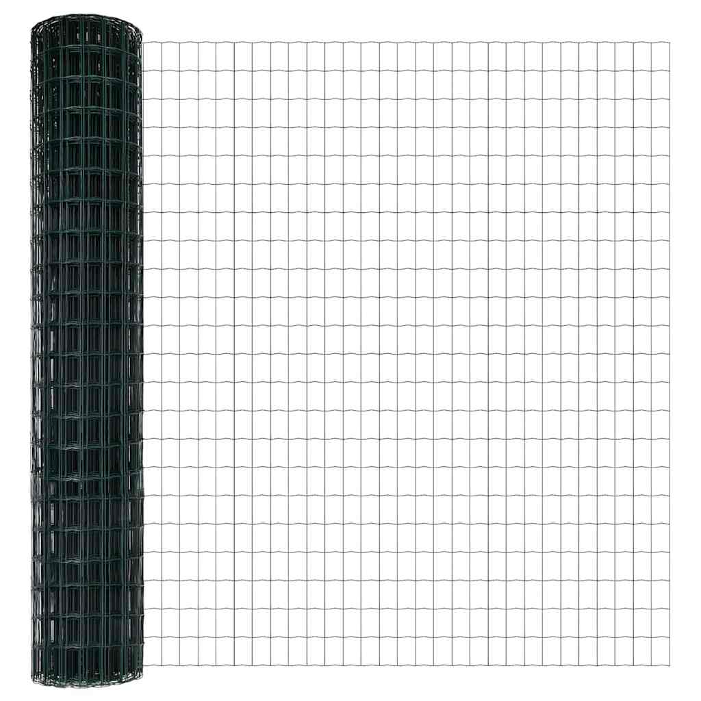 Fence with Post Green 1.6 x 10 m Steel and PVC