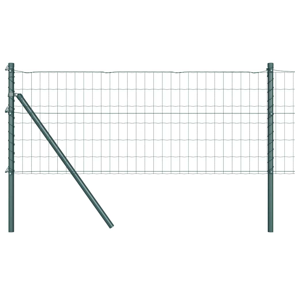 Fence with Post Green 0.6 x 10 m Steel and PVC