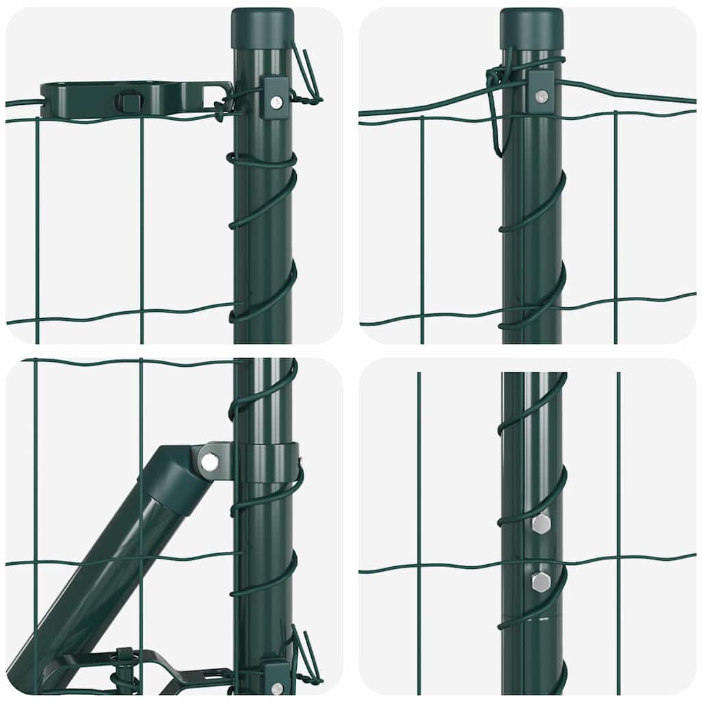 Fence with Post Green 1.4 x 10 m Steel and PVC