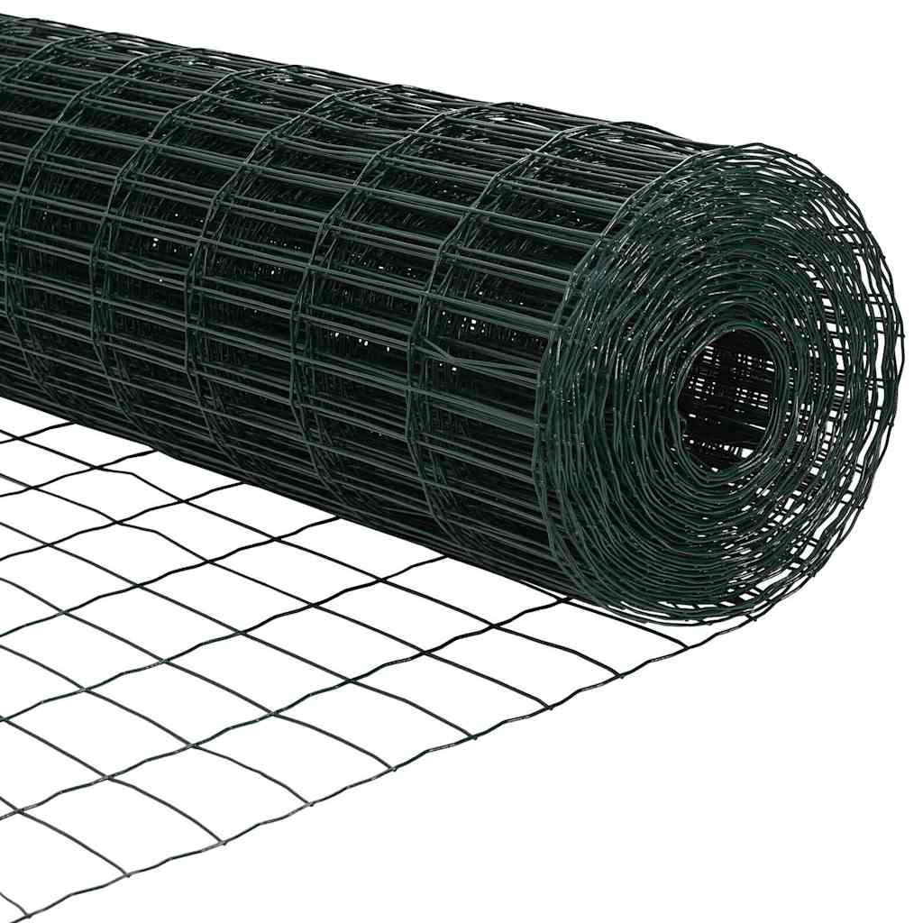 Fence with Post Green 1.4 x 10 m Steel and PVC
