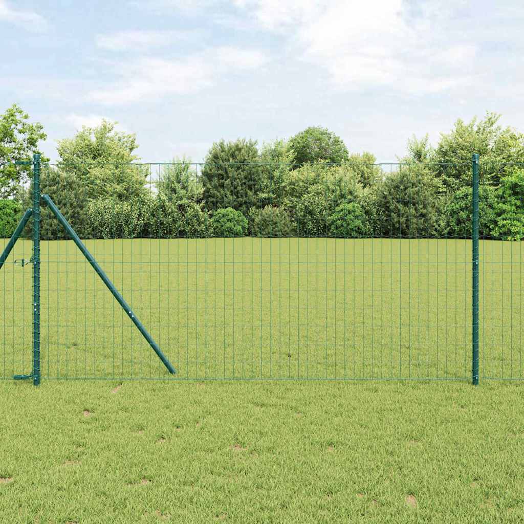 Fence with Post Green 1.4 x 10 m Steel and PVC