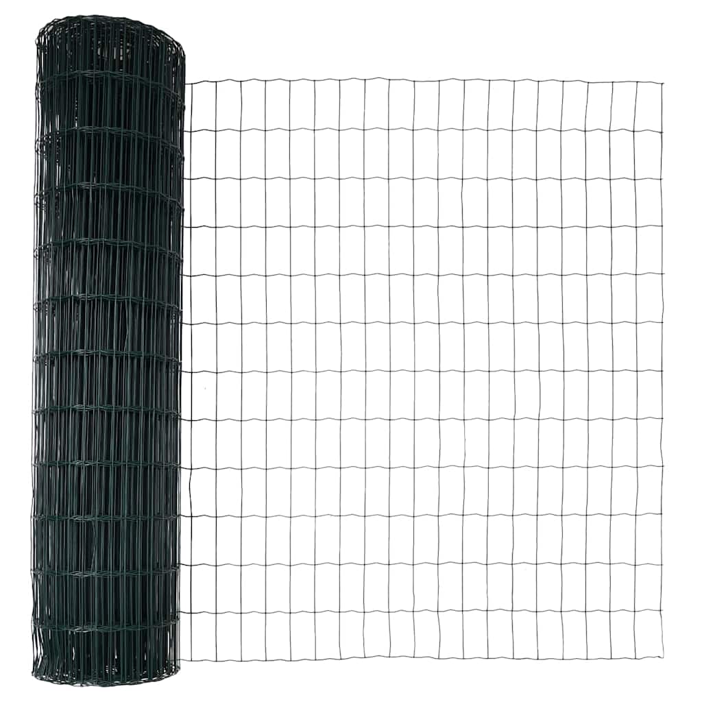 Fence with Post Green 1.4 x 10 m Steel and PVC