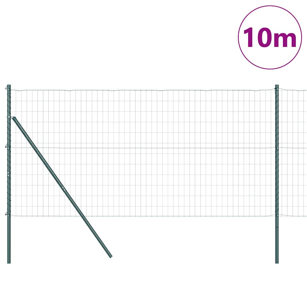 Fence with Post Green 1.4 x 10 m Steel and PVC