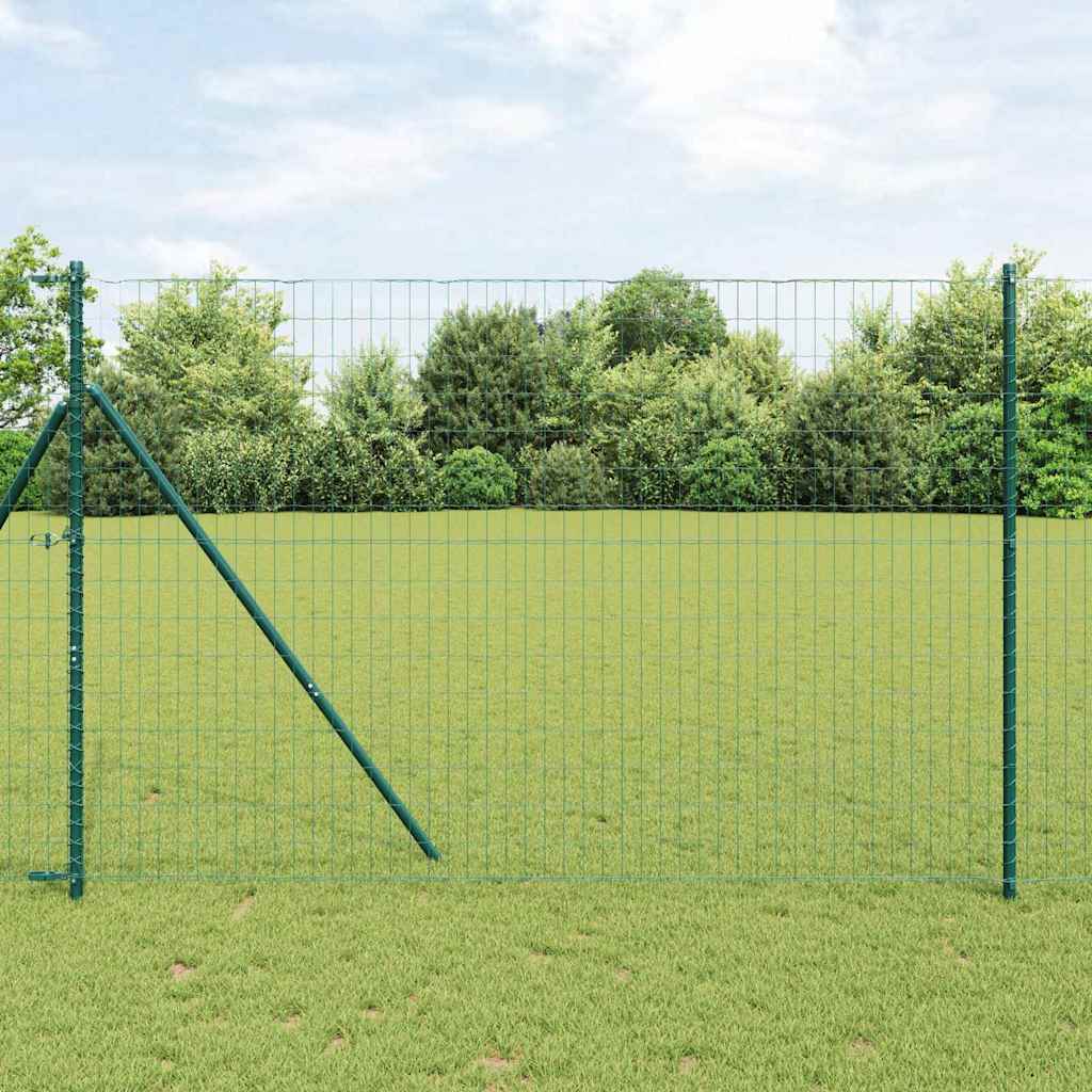 Fence with Post Green 1.5 x 10 m Steel and PVC