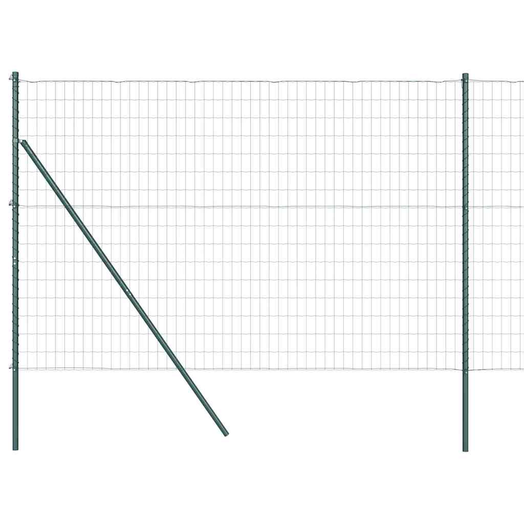 Fence with Post Green 1.5 x 10 m Steel and PVC