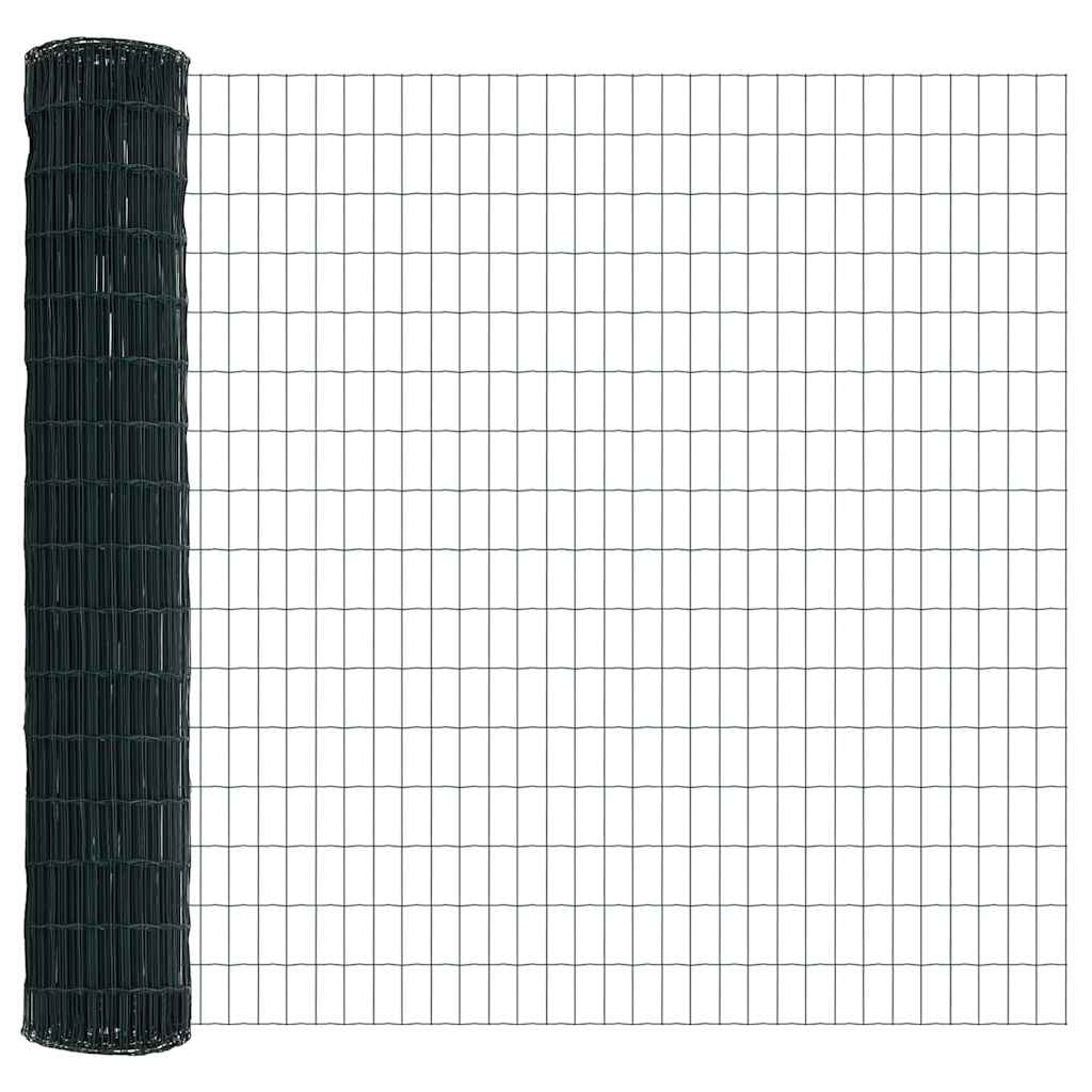 Fence with Post Green 1.5 x 10 m Steel and PVC